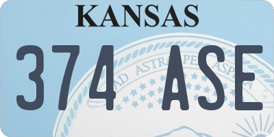 KS license plate 374ASE