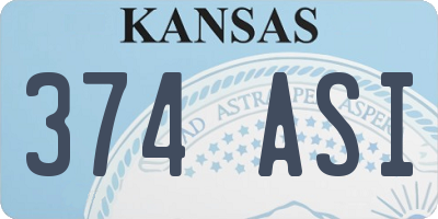 KS license plate 374ASI
