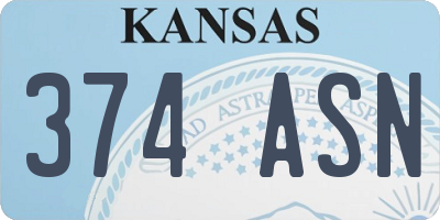 KS license plate 374ASN