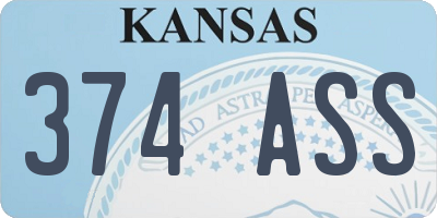 KS license plate 374ASS