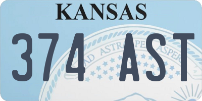 KS license plate 374AST