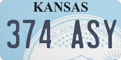 KS license plate 374ASY