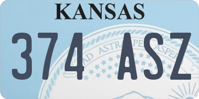 KS license plate 374ASZ