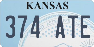 KS license plate 374ATE