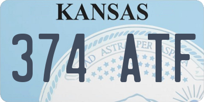 KS license plate 374ATF