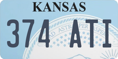 KS license plate 374ATI