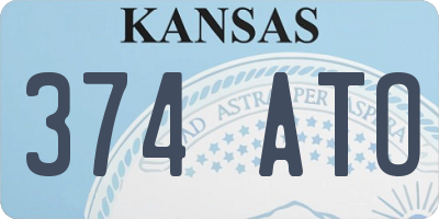 KS license plate 374ATO