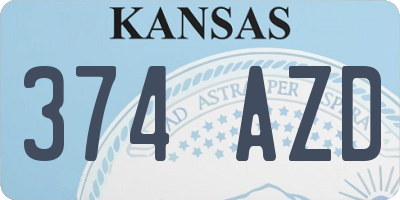KS license plate 374AZD