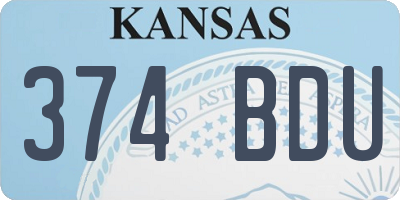 KS license plate 374BDU