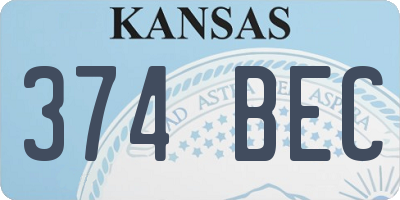 KS license plate 374BEC