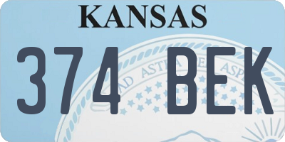 KS license plate 374BEK