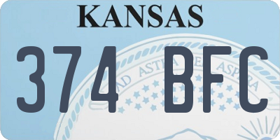 KS license plate 374BFC