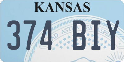 KS license plate 374BIY