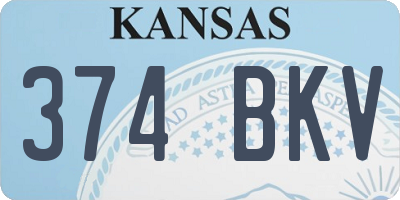 KS license plate 374BKV