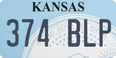 KS license plate 374BLP