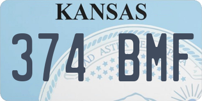 KS license plate 374BMF
