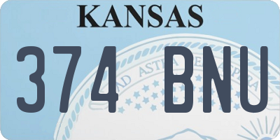 KS license plate 374BNU
