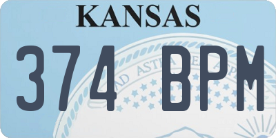 KS license plate 374BPM