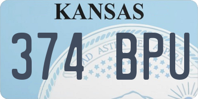 KS license plate 374BPU