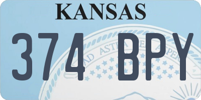 KS license plate 374BPY