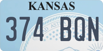 KS license plate 374BQN