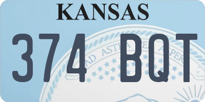 KS license plate 374BQT