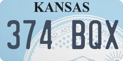 KS license plate 374BQX