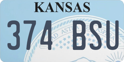KS license plate 374BSU