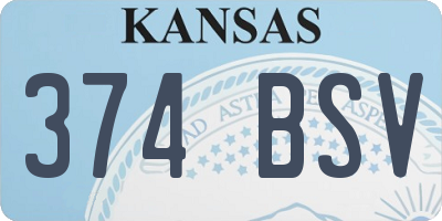KS license plate 374BSV