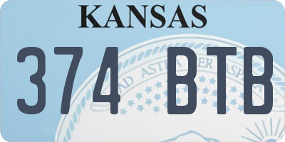 KS license plate 374BTB