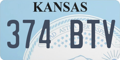 KS license plate 374BTV