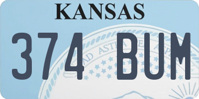 KS license plate 374BUM