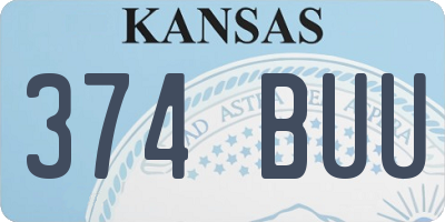 KS license plate 374BUU