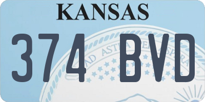 KS license plate 374BVD