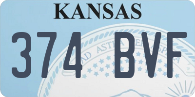 KS license plate 374BVF