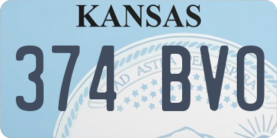 KS license plate 374BVO
