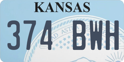 KS license plate 374BWH
