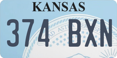 KS license plate 374BXN