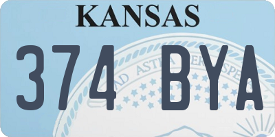 KS license plate 374BYA