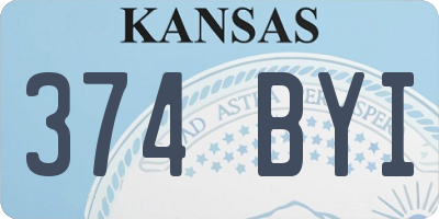 KS license plate 374BYI