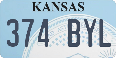 KS license plate 374BYL