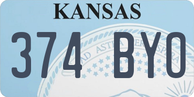 KS license plate 374BYO