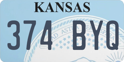 KS license plate 374BYQ