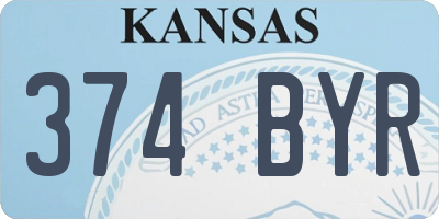 KS license plate 374BYR