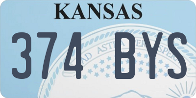 KS license plate 374BYS