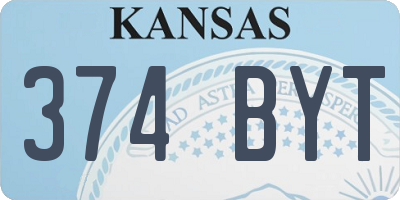 KS license plate 374BYT