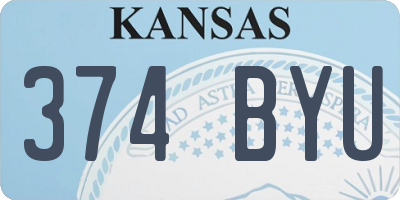 KS license plate 374BYU