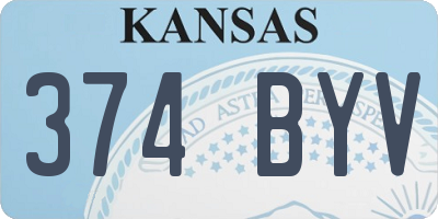 KS license plate 374BYV