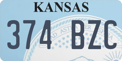 KS license plate 374BZC