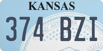 KS license plate 374BZI
